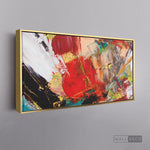 Cargar imagen en el visor de la galería, Cuadro Contemporáneo Fuego - marco dorado 145x55