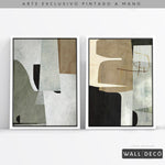 Cargar imagen en el visor de la galería, Díptico pintado a mano Estructuras minimalistas