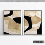 Cargar imagen en el visor de la galería, Díptico pintado a mano Armonía minimalista