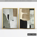 Cargar imagen en el visor de la galería, Díptico pintado a mano Estructuras minimalistas