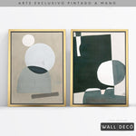 Cargar imagen en el visor de la galería, Díptico pintado a mano Geometría minimalista