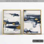 Cargar imagen en el visor de la galería, Díptico pintado a mano Abstracción minimalista