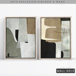 Cargar imagen en el visor de la galería, Díptico pintado a mano Estructuras minimalistas