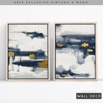 Cargar imagen en el visor de la galería, Díptico pintado a mano Abstracción minimalista