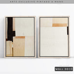 Cargar imagen en el visor de la galería, Díptico pintado a mano Minimalismo sereno en tonos sepia