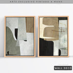 Cargar imagen en el visor de la galería, Díptico pintado a mano Estructuras minimalistas