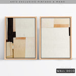 Cargar imagen en el visor de la galería, Díptico pintado a mano Minimalismo sereno en tonos sepia