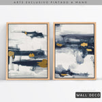 Cargar imagen en el visor de la galería, Díptico pintado a mano Abstracción minimalista