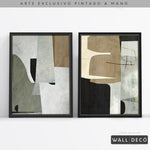 Cargar imagen en el visor de la galería, Díptico pintado a mano Estructuras minimalistas