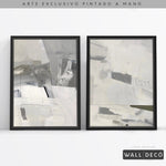 Cargar imagen en el visor de la galería, Díptico pintado a mano Elegancia minimalista