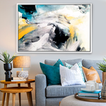 Cargar imagen en el visor de la galería, Cuadro Abstracto Impacto Azul