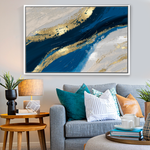 Cargar imagen en el visor de la galería, Cuadro Abstracto Fluido en Azul