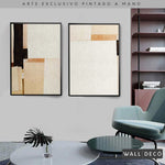 Cargar imagen en el visor de la galería, Díptico pintado a mano Minimalismo sereno en tonos sepia