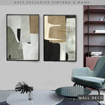 Cargar imagen en el visor de la galería, Díptico pintado a mano Estructuras minimalistas