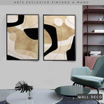 Cargar imagen en el visor de la galería, Díptico pintado a mano Armonía minimalista