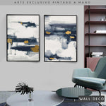 Cargar imagen en el visor de la galería, Díptico pintado a mano Abstracción minimalista