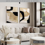 Cargar imagen en el visor de la galería, Díptico pintado a mano Armonía minimalista