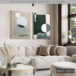 Cargar imagen en el visor de la galería, Díptico pintado a mano Geometría minimalista