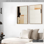 Cargar imagen en el visor de la galería, Díptico pintado a mano Minimalismo sereno en tonos sepia