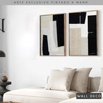 Cargar imagen en el visor de la galería, Díptico pintado a mano Minimalismo etéreo