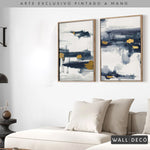 Cargar imagen en el visor de la galería, Díptico pintado a mano Abstracción minimalista