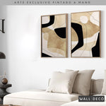 Cargar imagen en el visor de la galería, Díptico pintado a mano Armonía minimalista