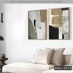 Cargar imagen en el visor de la galería, Díptico pintado a mano Estructuras minimalistas