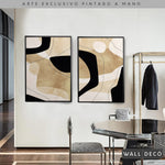 Cargar imagen en el visor de la galería, Díptico pintado a mano Armonía minimalista