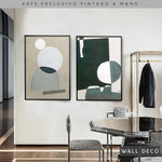 Cargar imagen en el visor de la galería, Díptico pintado a mano Geometría minimalista