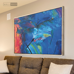 Cargar imagen en el visor de la galería, Cuadro Abstracto Contraste Azul