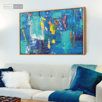 Cargar imagen en el visor de la galería, Cuadro Abstracto Amarillo Azul