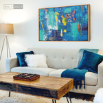 Cargar imagen en el visor de la galería, Cuadro Abstracto Amarillo Azul