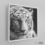 Cargar imagen en el visor de la galería, Cuadro Animales Tigre Blanco B/N