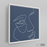 Cargar imagen en el visor de la galería, Tríptico Rostros Face Lines Blue