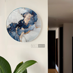 Cargar imagen en el visor de la galería, Cuadro Circular Fluido Abstracto Azul