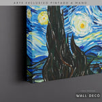 Cargar imagen en el visor de la galería, Arte Pintado a Mano Noche Estrellada Van Gogh Horizontal