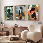 Cargar imagen en el visor de la galería, Tríptico Mujeres Afro Tropical