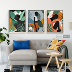 Cargar imagen en el visor de la galería, Tríptico Mujeres Afro Tropical