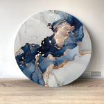 Cargar imagen en el visor de la galería, Cuadro Circular Fluido Abstracto Azul