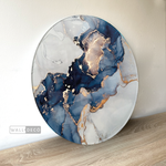 Cargar imagen en el visor de la galería, Cuadro Circular Fluido Abstracto Azul