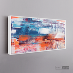 Cargar imagen en el visor de la galería, Cuadro Abstracto Naranja, Blanco y Azul