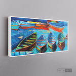 Cargar imagen en el visor de la galería, Cuadro Arte Barcos en Mar Azul