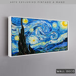 Cargar imagen en el visor de la galería, Arte Pintado a Mano Noche Estrellada Van Gogh Horizontal