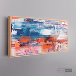 Cargar imagen en el visor de la galería, Cuadro Abstracto Naranja, Blanco y Azul