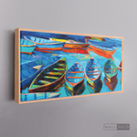 Cargar imagen en el visor de la galería, Cuadro Arte Barcos en Mar Azul