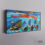 Cargar imagen en el visor de la galería, Cuadro Arte Barcos en Mar Azul