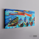 Cargar imagen en el visor de la galería, Cuadro Arte Barcos en Mar Azul