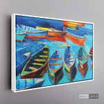 Cargar imagen en el visor de la galería, Cuadro Arte Barcos en Mar Azul
