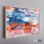 Cargar imagen en el visor de la galería, Cuadro Abstracto Naranja, Blanco y Azul