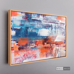 Cargar imagen en el visor de la galería, Cuadro Abstracto Naranja, Blanco y Azul